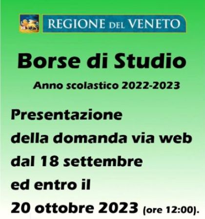 Borse di studio Regione Veneto 2022-2023